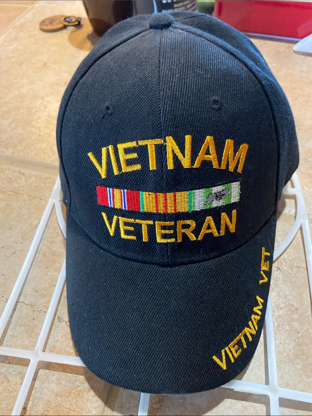 Vietnam Veteran Embroidered Cap - Black